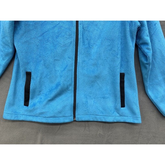 FILA Sport Women's Blue Black Fleece Full Zip Jacket Size Large Pockets Athletic - Picture 8 of 16